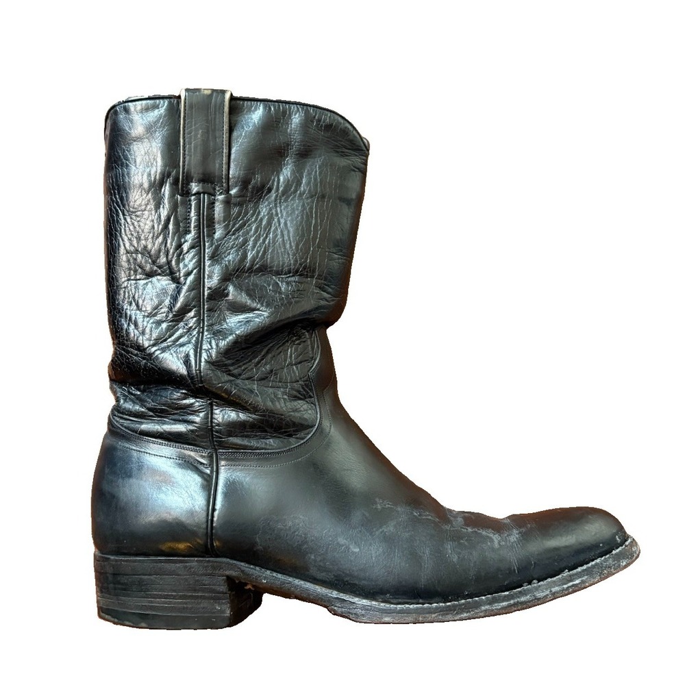 Dan Post Boots Black Leather Cowboy Western Boots - Size 11 D